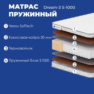 Dreamline матрас dreamline dream 3 s1000